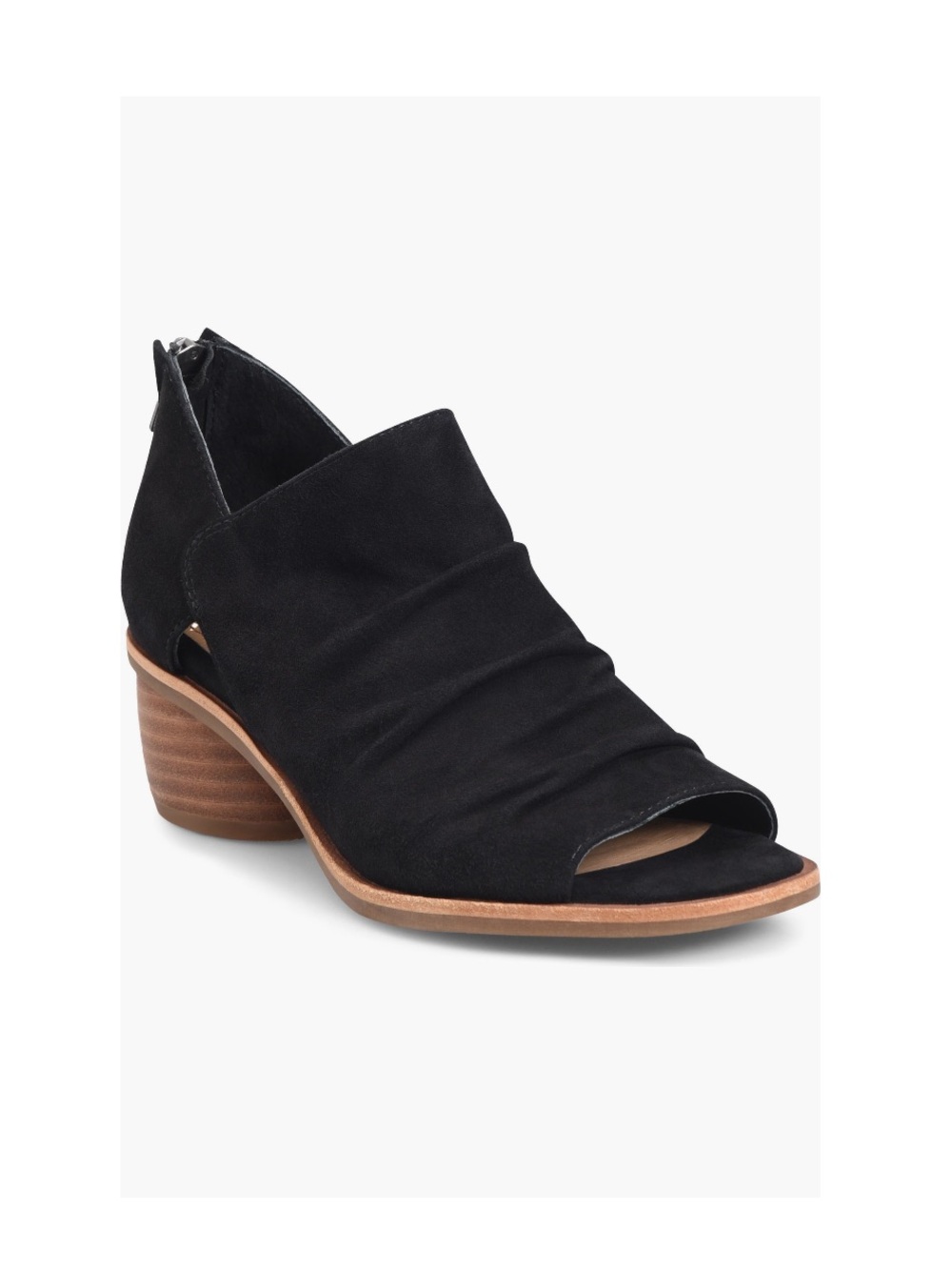 Sofft Catelyn Peep Toe Suede Bootie Black Women’s Size 6